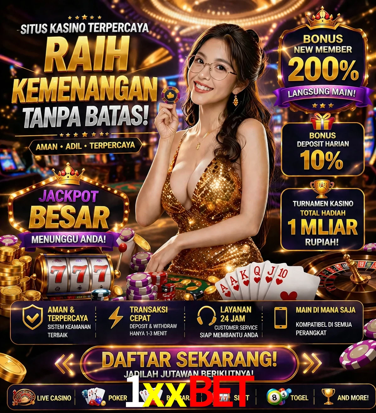 Roleta e blackjack 1xxbet